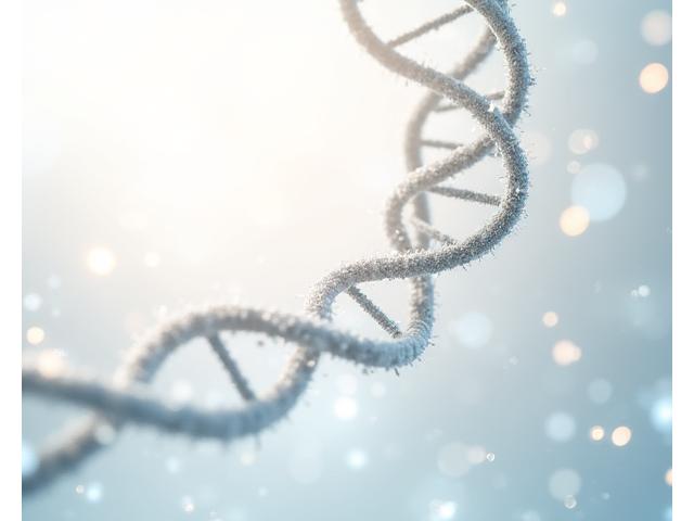 Ilustrație stilizată a unei spirale ADN în creștere, simbolizând longevitatea și optimizarea genetică