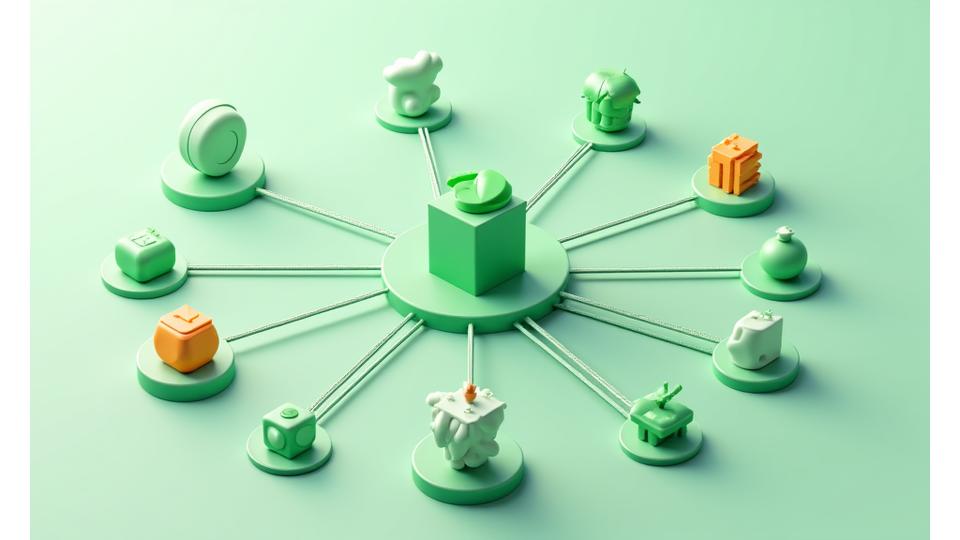 O diagramă stilizată a unui ecosistem de date securizat, arătând cum Orizont Sănătos (în centru) gestionează interacțiunile cu utilizatorii și furnizorii de servicii terți, cu legături criptate ce simbolizează politica de non-vânzare.